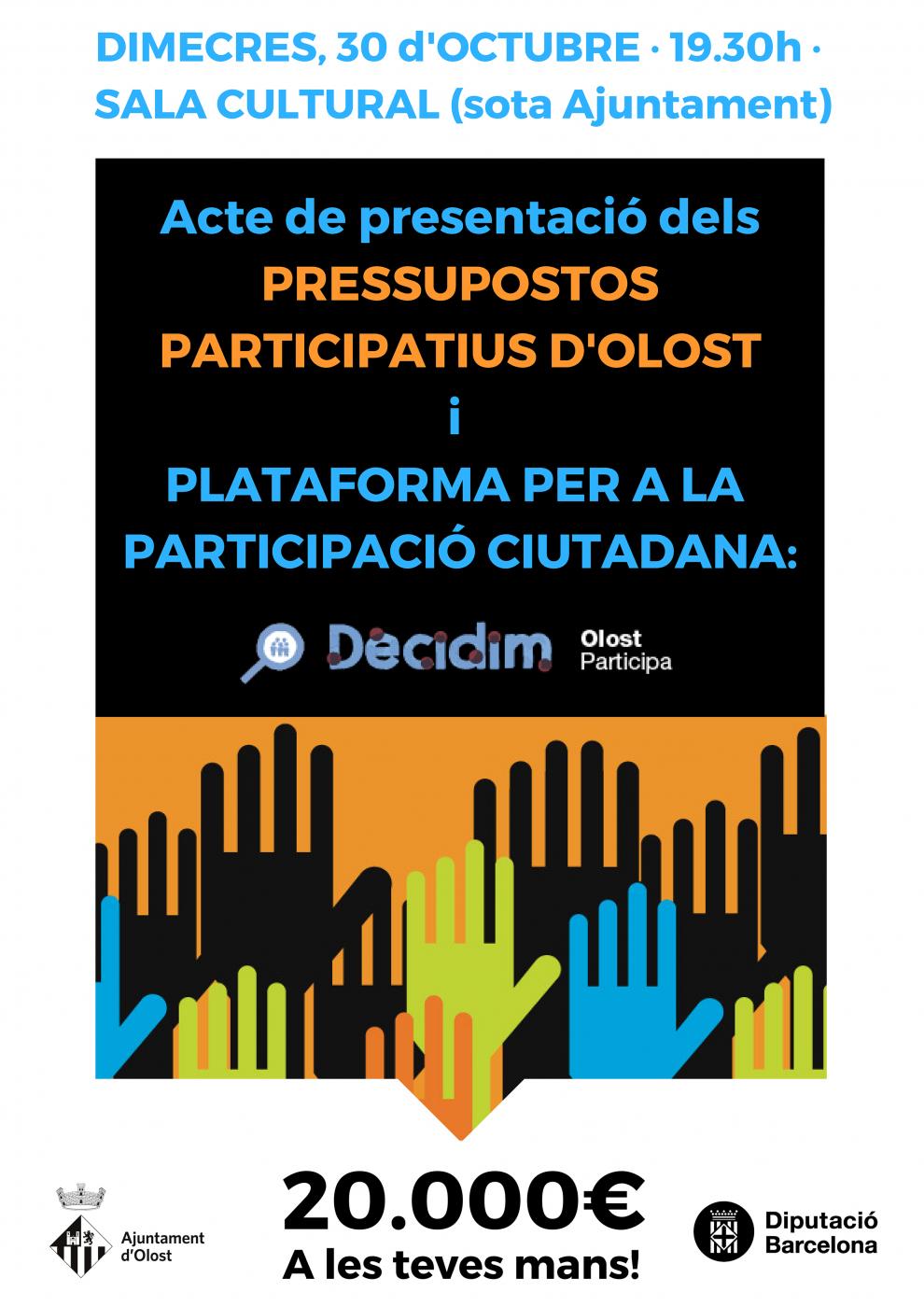 Olost es prepara per un nou procés de pressupostos participatius